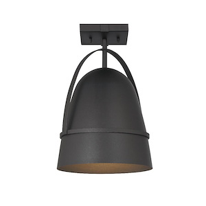 Rue - 1 Light Semi-Flush Mount -14 Inch Tall and 9.5 Inch Wide - 1376220