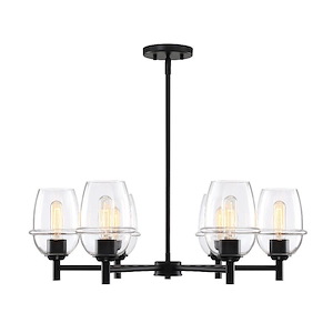 Summer Jazz - 6 Light Chandelier -9.25 Inch Tall and 28 Inch Wide - 1376245