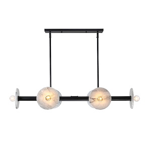 Fina - 6 Light Linear Chandelier -7 Inch Tall and 37.75 Inch Wide - 1370907