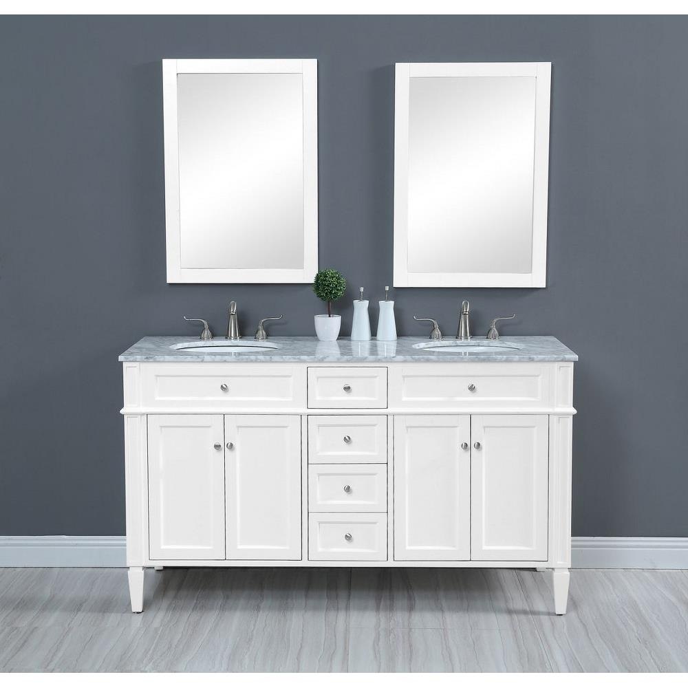 Elegant Decor Park Avenue 60 Inch 4 Drawer Double Rectangle Bathroom Vanity Sink Set - Thumbnail 4