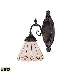 Mix- 9.5W 1 LED Wall Sconce in Traditional Style with Victorian and Vintage Charm inspirations - 10 Inches tall and 4.5 inches wide - 370929