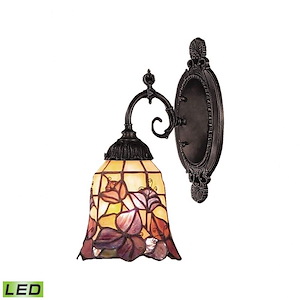 Mix- 9.5W 1 LED Wall Sconce in Traditional Style with Victorian and Vintage Charm inspirations - 10 Inches tall and 4.5 inches wide - 370915