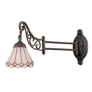 Mix-N-Match - 1 Light Swingarm Wall Sconce in Traditional Style with Victorian and Vintage Charm inspirations - 12 Inches tall and 7 inches wide - 370874