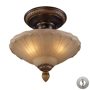 Restoration - 3 Light Semi-Flush Mount in Traditional Style with Victorian and Vintage Charm inspirations - 12 Inches tall and 12 inches wide - 371024