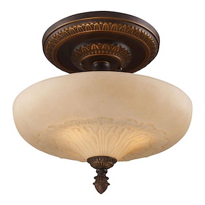 Restoration - 3 Light Semi-Flush Mount in Traditional Style with Victorian and Vintage Charm inspirations - 15 Inches tall and 15 inches wide - 371022