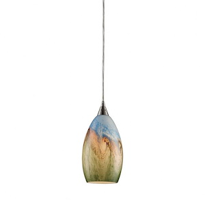 Geologic - 9.5W 1 LED Mini Pendant in Transitional Style with Coastal/Beach and Country/Cottage inspirations - 10 Inches tall and 6 inches wide
