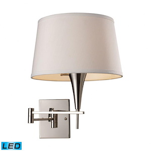Swingarms - 9.5W 1 LED Swingarm Wall Sconce in Transitional Style with Art Deco and Country/Cottage inspirations - 16 Inches tall and 12 inches wide