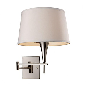 Swingarms - 1 Light Swingarm Wall Sconce in Transitional Style with Art Deco and Country/Cottage inspirations - 16 Inches tall and 12 inches wide