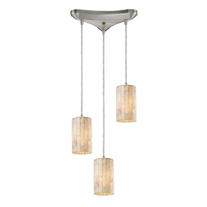 Coletta - 3 Light Linear Pendant in Transitional Style with Coastal/Beach and Eclectic inspirations - 8 Inches tall and 5 inches wide - 408286