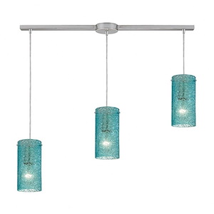 Ice Fragments - 3 Light Linear Pendant in Transitional Style with Coastal/Beach and Eclectic inspirations - 8 Inches tall and 5 inches wide - 458954
