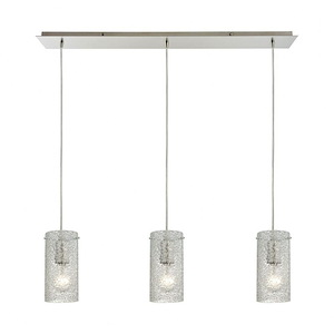 Ice Fragments - 3 Light Linear Pendant in Transitional Style with Coastal/Beach and Eclectic inspirations - 7 Inches tall and 6 inches wide