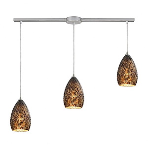 Geval - 3 Light Linear Pendant in Transitional Style with Southwestern and Asian inspirations - 9 Inches tall and 5 inches wide - 458909