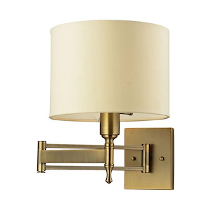 Pembroke - 1 Light Swingarm Wall Sconce in Transitional Style with Luxe/Glam and Art Deco inspirations - 14 Inches tall and 10 inches wide - 283639