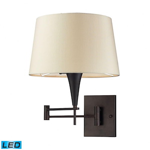 Swingarms - 9.5W 1 LED Swingarm Wall Sconce in Transitional Style with Art Deco and Retro inspirations - 16 Inches tall and 12 inches wide - 371615