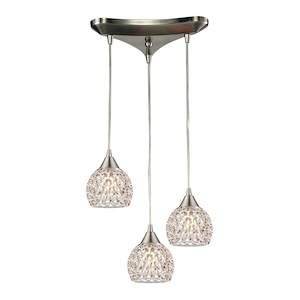 Kersey - 3 Light Triangular Pendant in Modern/Contemporary Style with Luxe/Glam and Boho inspirations