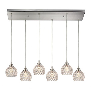 Kersey - 6 Light Island Pendant in Modern/Contemporary Style with Luxe/Glam and Boho inspirations - 1049392
