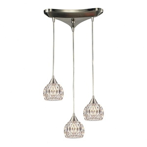 Kersey - 3 Light Chandelier in Modern/Contemporary Style with Luxe/Glam and Boho inspirations - 6 Inches tall and 5 inches wide