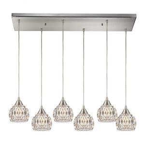Kersey - 6 Light Chandelier in Modern/Contemporary Style with Luxe/Glam and Boho inspirations - 6 Inches tall and 9 inches wide - 1208722