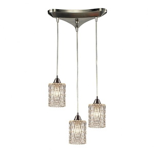 Kersey - 3 Light Linear Pendant in Modern/Contemporary Style with Luxe/Glam and Boho inspirations - 8 Inches tall and 5 inches wide