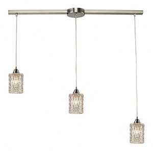Kersey - 3 Light Linear Pendant in Modern/Contemporary Style with Luxe/Glam and Boho inspirations - 8 Inches tall and 5 inches wide - 1208700