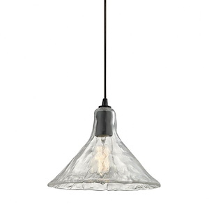 Hand Formed Glass - 1 Light Mini Pendant in Transitional Style with Southwestern and Modern Farmhouse inspirations - 9 Inches tall and 10 inches wide - 458994