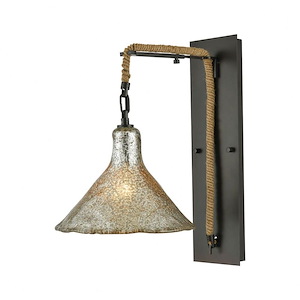 Hand Formed Glass - 1 Light Wall Sconce in Transitional Style with Southwestern and Modern Farmhouse inspirations - 18 Inches tall and 10 inches wide - 525868