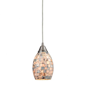 Firestorm - 9.5W 1 LED Mini Pendant in Traditional Style with Boho and Asian inspirations - 6.5 Inches tall and 7 inches wide