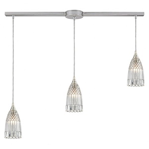 Kersey - 3 Light Linear Pendant in Modern/Contemporary Style with Luxe/Glam and Boho inspirations - 8 Inches tall and 5 inches wide - 459124