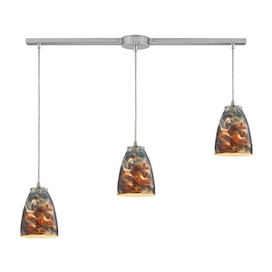 Abstractions - 3 Light Linear Pendant in Transitional Style with Boho and Eclectic inspirations - 7 Inches tall and 5 inches wide - 459119