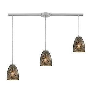 Fissure - 3 Light Linear Pendant in Transitional Style with Boho and Eclectic inspirations - 7 Inches tall and 5 inches wide - 459101
