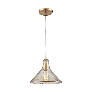 Hand Formed Glass - 1 Light Mini Pendant in Transitional Style with Southwestern and Modern Farmhouse inspirations - 9 Inches tall and 10 inches wide - 704903