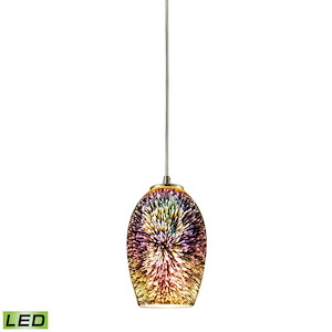Illusions - 9.5W 1 LED Mini Pendant in Modern/Contemporary Style with Boho and Eclectic inspirations - 9 Inches tall and 4 inches wide