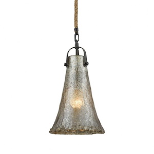 Hand Formed Glass - 1 Light Mini Pendant in Transitional Style with Southwestern and Modern Farmhouse inspirations - 15 Inches tall and 8 inches wide - 521612