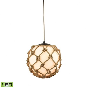 Coastal Inlet - 9.5W 1 LED Mini Pendant in Transitional Style with Coastal/Beach and Modern Farmhouse inspirations - 11 Inches tall and 11 inches wide - 521589