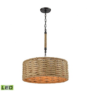 Weaverton - 28.5W 3 LED Chandelier in Transitional Style with Coastal/Beach and Modern Farmhouse inspirations - 8 Inches tall and 19 inches wide