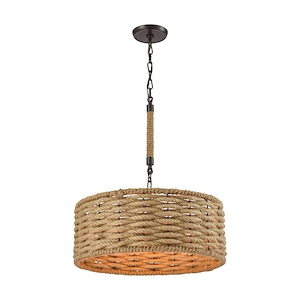Weaverton - 3 Light Chandelier in Transitional Style with Coastal/Beach and Modern Farmhouse inspirations - 8 Inches tall and 19 inches wide