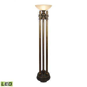 Athena - Traditional Style w/ Victorian inspirations - Poly and Metal and Glass 9.5W 1 LED Floor Lamp - 72 Inches tall 18 Inches wide