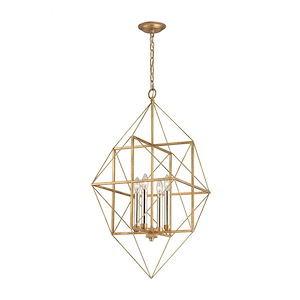 Connexions - Modern/Contemporary Style w/ Luxe/Glam inspirations - Metal 4 Light Pendant - 35 Inches tall 16 Inches wide - 873129