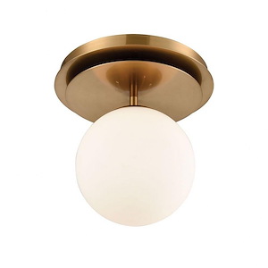 Picfair - Modern/Contemporary Style w/ Luxe/Glam inspirations - Glass and Metal 1 Light Flush Mount - 11 Inches tall 11 Inches wide