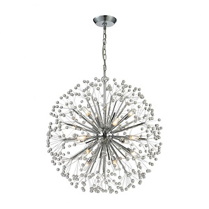 Starburst - 6teen Light Chandelier in Modern/Contemporary Style with Mid-Century and Luxe/Glam inspirations - 30 Inches tall and 27 inches wide