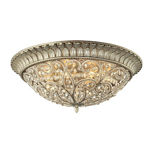 Andalusia - 8 Light Flush Mount in Traditional Style with Victorian and Luxe/Glam inspirations - 9 Inches tall and 24 inches wide