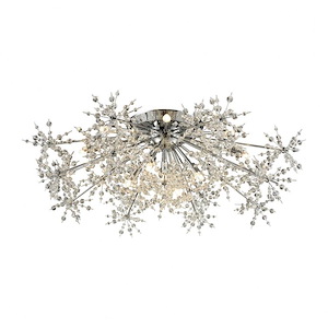 Snowburst - Thirteen Light Semi-Flush Mount in Modern Style with Luxe and Mid-Century Modern inspirations - 12 Inches tall and 32 inches wide - 521539