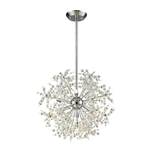 Snowburst - 7 Light Chandelier in Modern/Contemporary Style with Luxe/Glam and Mid-Century Modern inspirations - 20 Inches tall and 20 inches wide