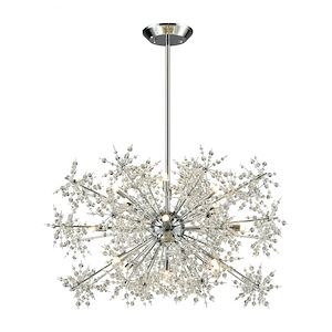 Snowburst - Fifteen Light Chandelier in Modern Style with Luxe and Mid-Century Modern inspirations - 19 Inches tall and 33 inches wide - 521536