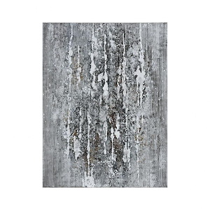 Deluge - Transitional Style w/ Coastal/Beach inspirations - Stretched Canvas and Wood Wall Art - 79 Inches tall 59 Inches wide