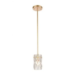 Jenning - 1 Light Mini Pendant in Modern/Contemporary Style with Luxe/Glam and Art Deco inspirations - 7 Inches tall and 4 inches wide