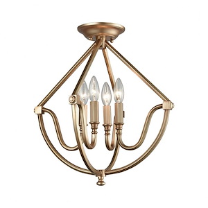 Stanton - 4 Light Semi-Flush Mount in Transitional Style with Mid-Century and Country/Cottage inspirations - 18 Inches tall and 16 inches wide