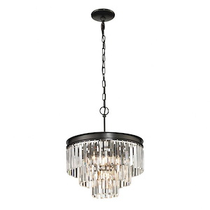 Palacial - 4 Light Chandelier in Traditional Style with Art Deco and Luxe/Glam inspirations - 20 Inches tall and 16 inches wide