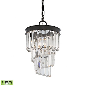 Palacial - 4.8W 1 LED Mini Pendant in Traditional Style with Art Deco and Luxe/Glam inspirations - 12 Inches tall and 8 inches wide - 521681