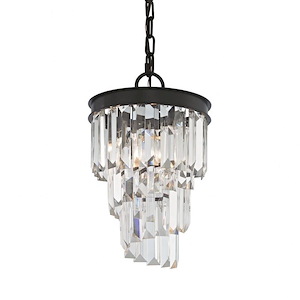 Palacial - 1 Light Mini Pendant in Traditional Style with Art Deco and Luxe/Glam inspirations - 12 Inches tall and 8 inches wide